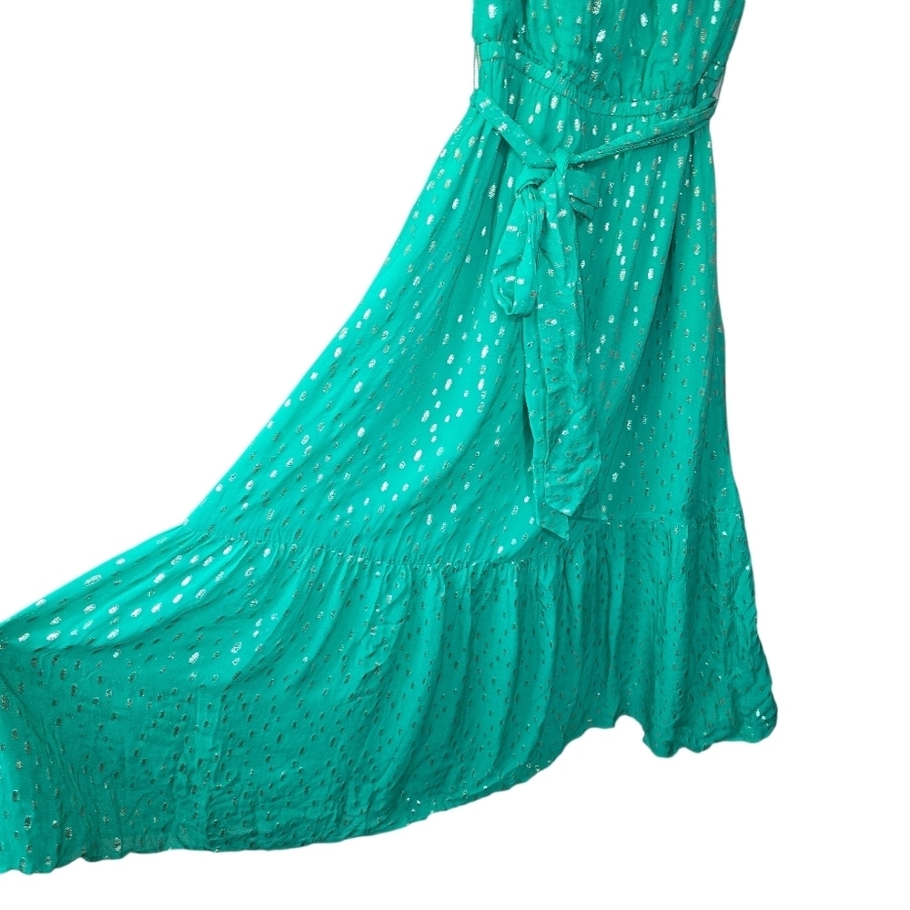 Lilly Pulitzer Tamie Off The Shoulder Midi Dress Botanical Green NWT Size Large - Picture 10 of 16